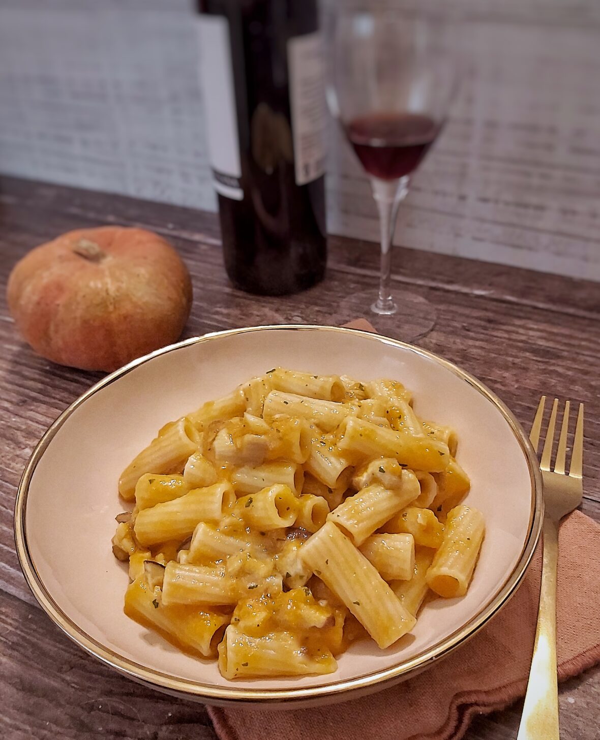 pasta con zucca e funghi porcini